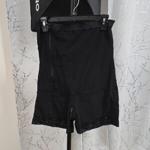 Black Women's Shapewear Shorts with Lace Trim